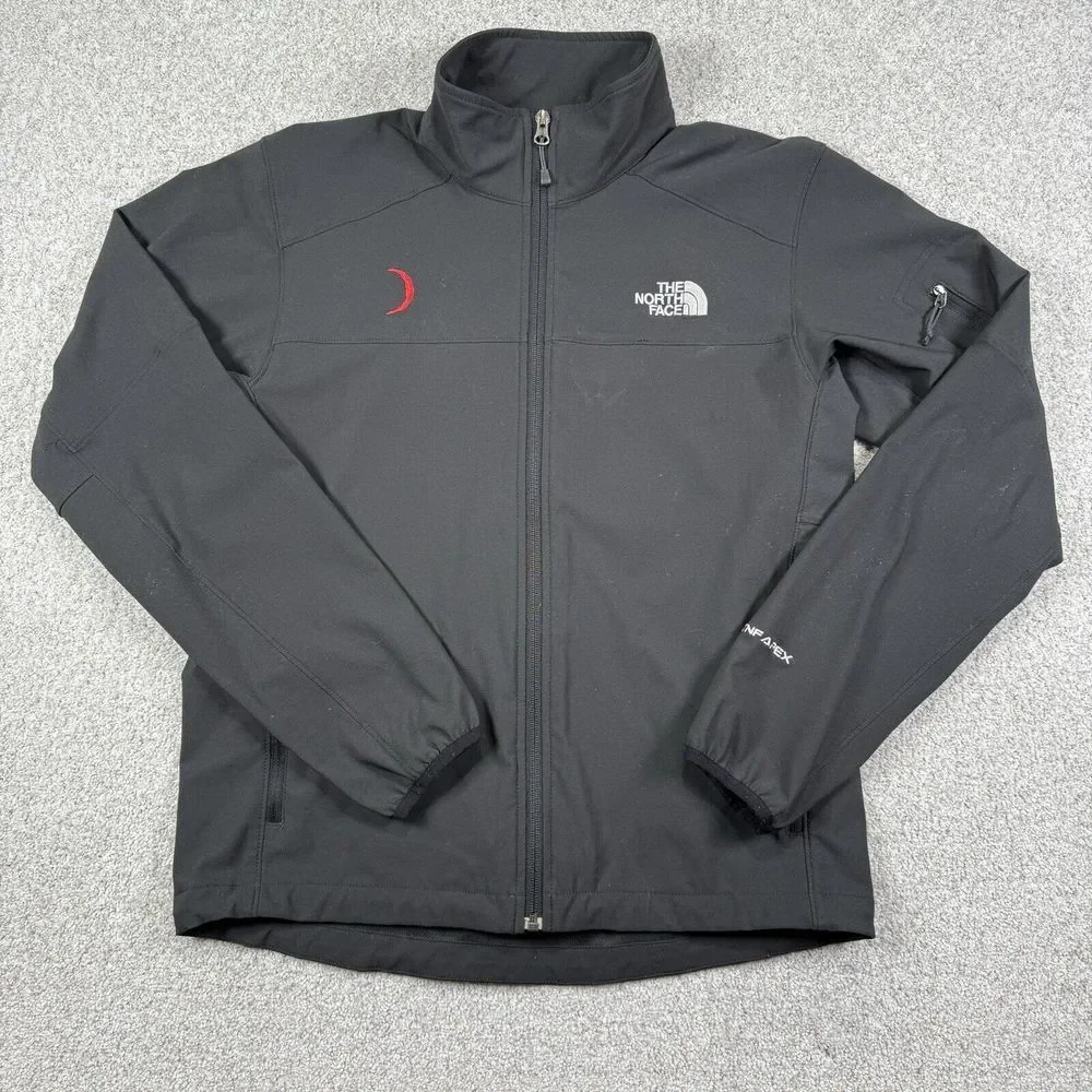 The North Face TNF Apex Jacket Mens S Black‎ Long Sleeve Full Zip Wind Hiking